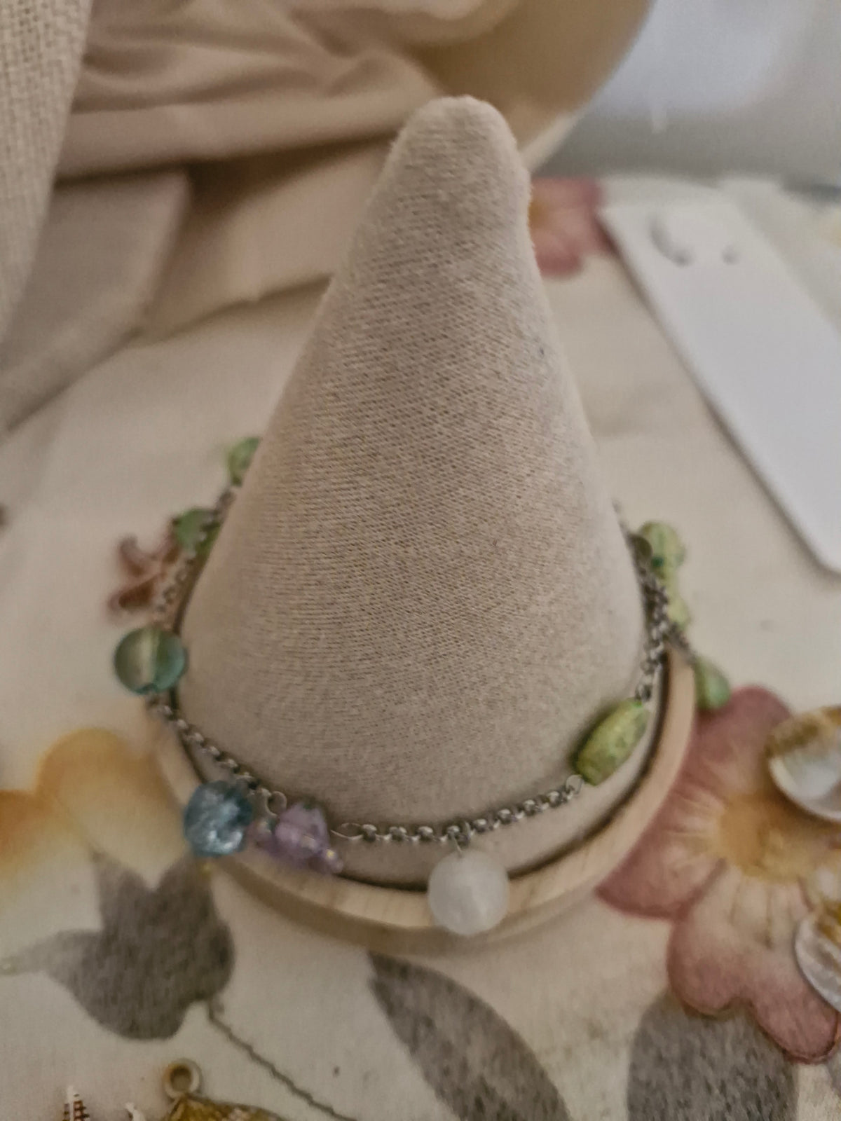 Handmade Sage Green & Ocean Blue Jewellery Set – Necklace, Bracelet & Drop Earrings