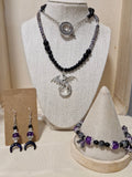 Handmade Gothic Dragon Jewellery Set – Layered Necklace, Bracelet & Drop Earrings